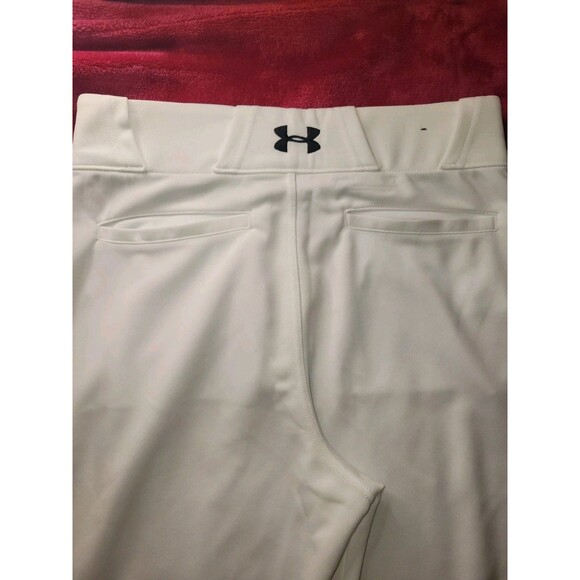 Under Armour Utility Relaxed Baseball Pants Size Small White Loose Fit Open Toe - Picture 5 of 6
